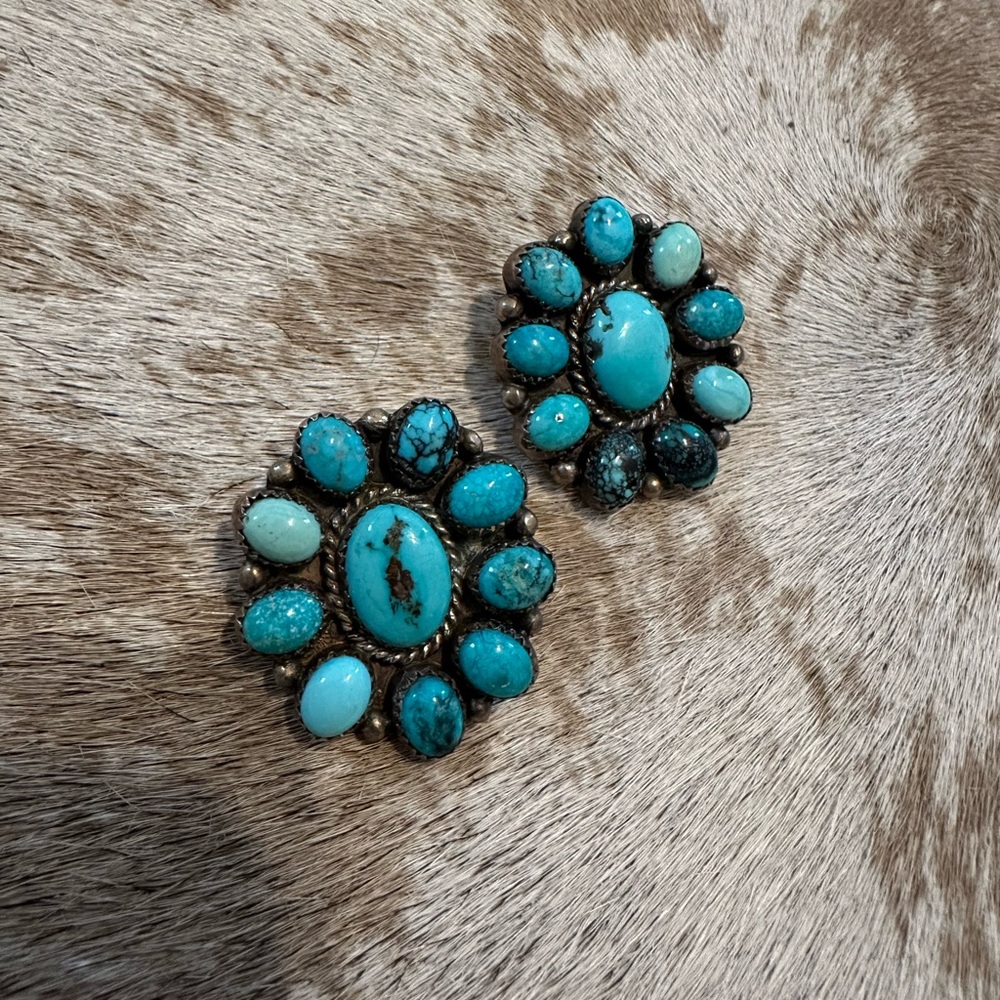 Turquoise Cluster Earrings